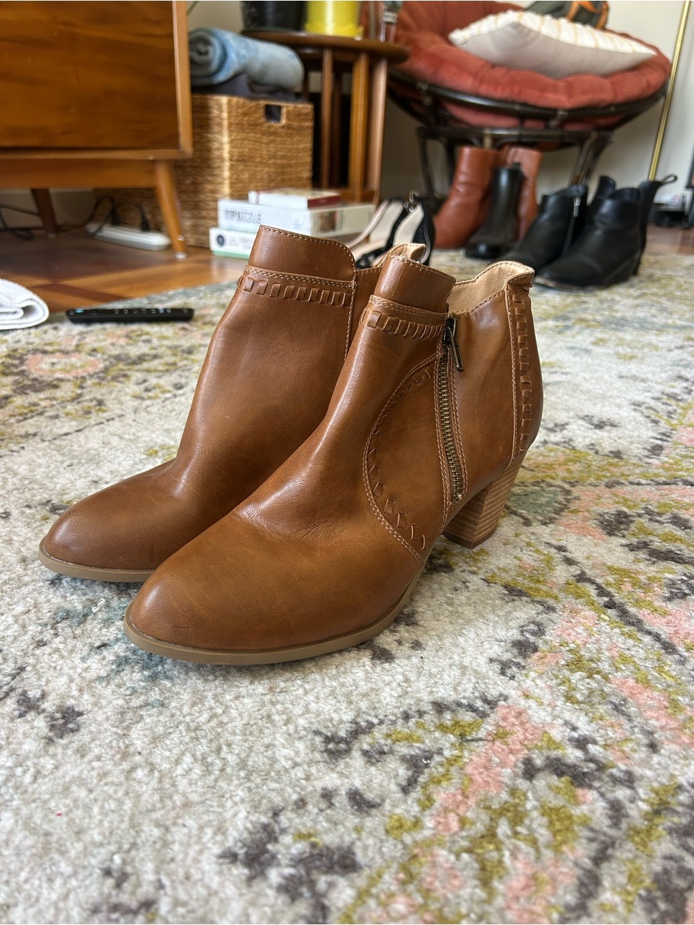 Report Brown Ankle Booties with Side Zip